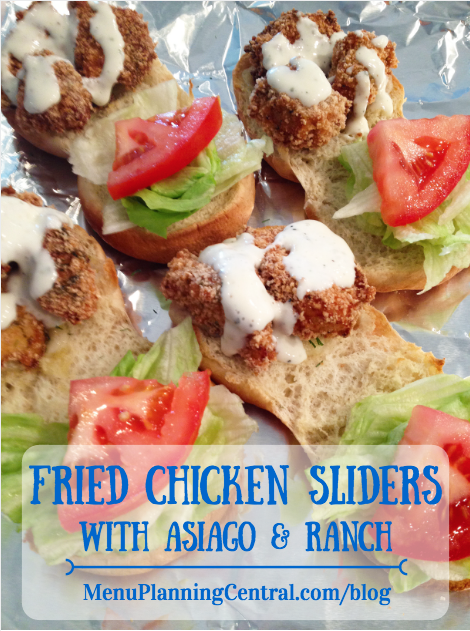 Fried Chicken Sliders with Asiago & Ranch