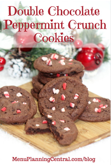 Double Chocolate Peppermint Crunch Cookies